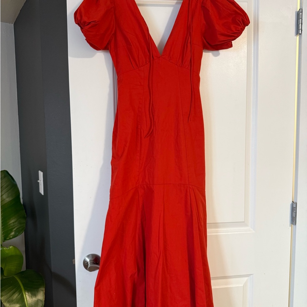 Abercrombie & Fitch Elegant Red V-Neck Dress